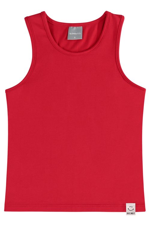 Regata Básica Infantil Feminina em Cotton (Vermelho) Quimby