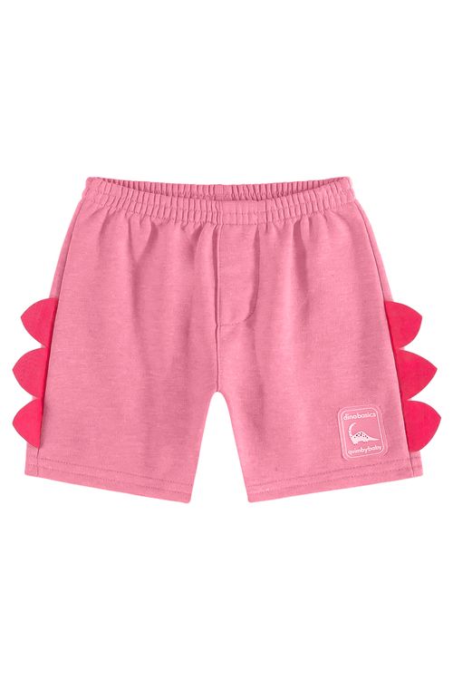 Short Dino Unissex para Bebês em Moletom (Rosa) Quimby