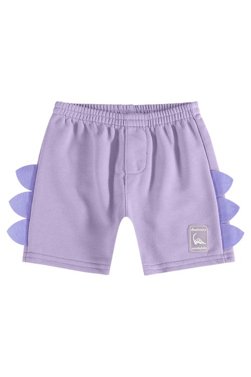 Short Dino Unissex para Bebês em Moletom (Roxo) Quimby