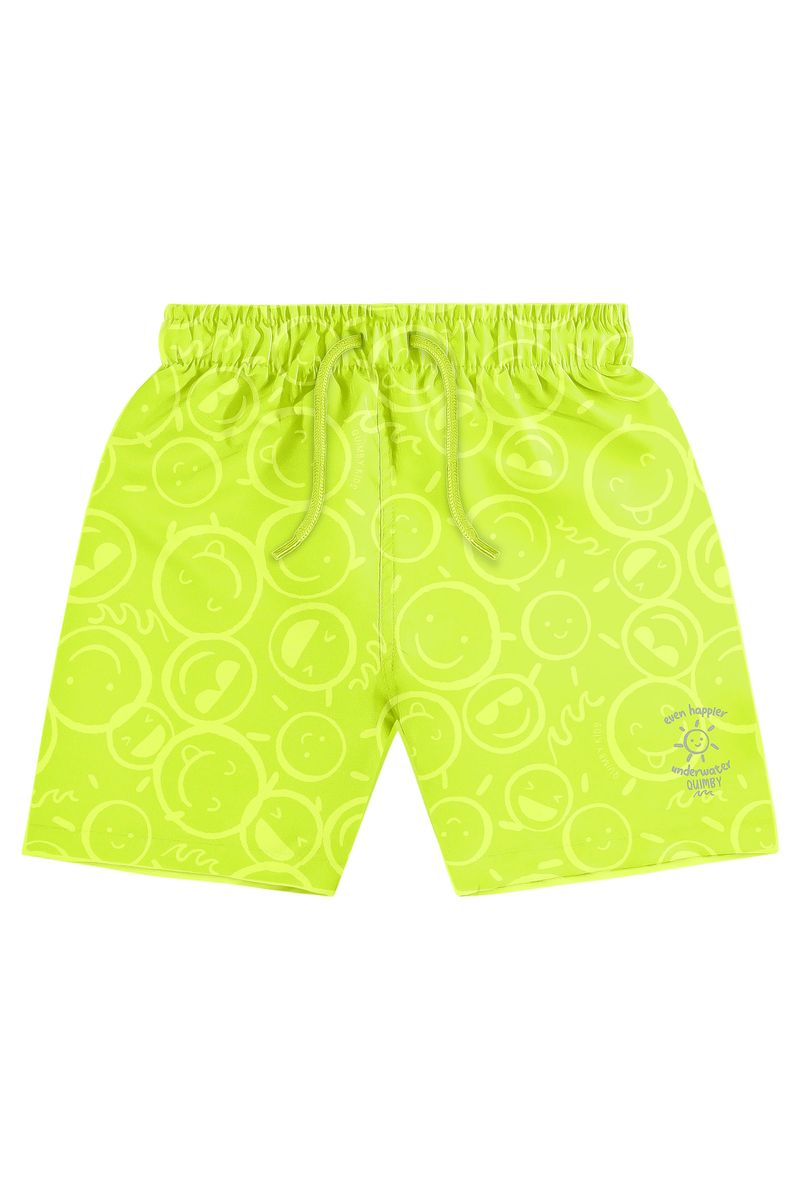 Bermuda-Emoji-Infantil-Masculina-de-Microfibra--Verde--Quimby