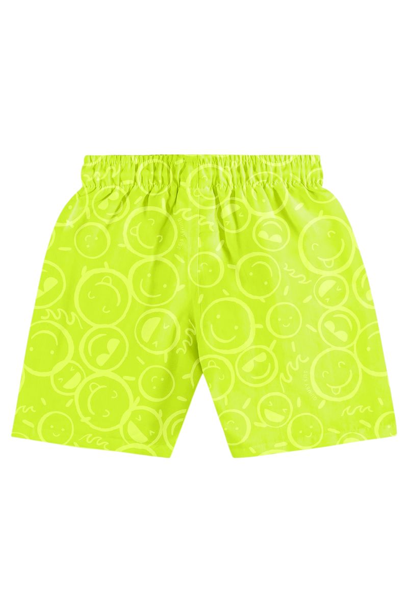 Bermuda-Emoji-Infantil-Masculina-de-Microfibra--Verde--Quimby