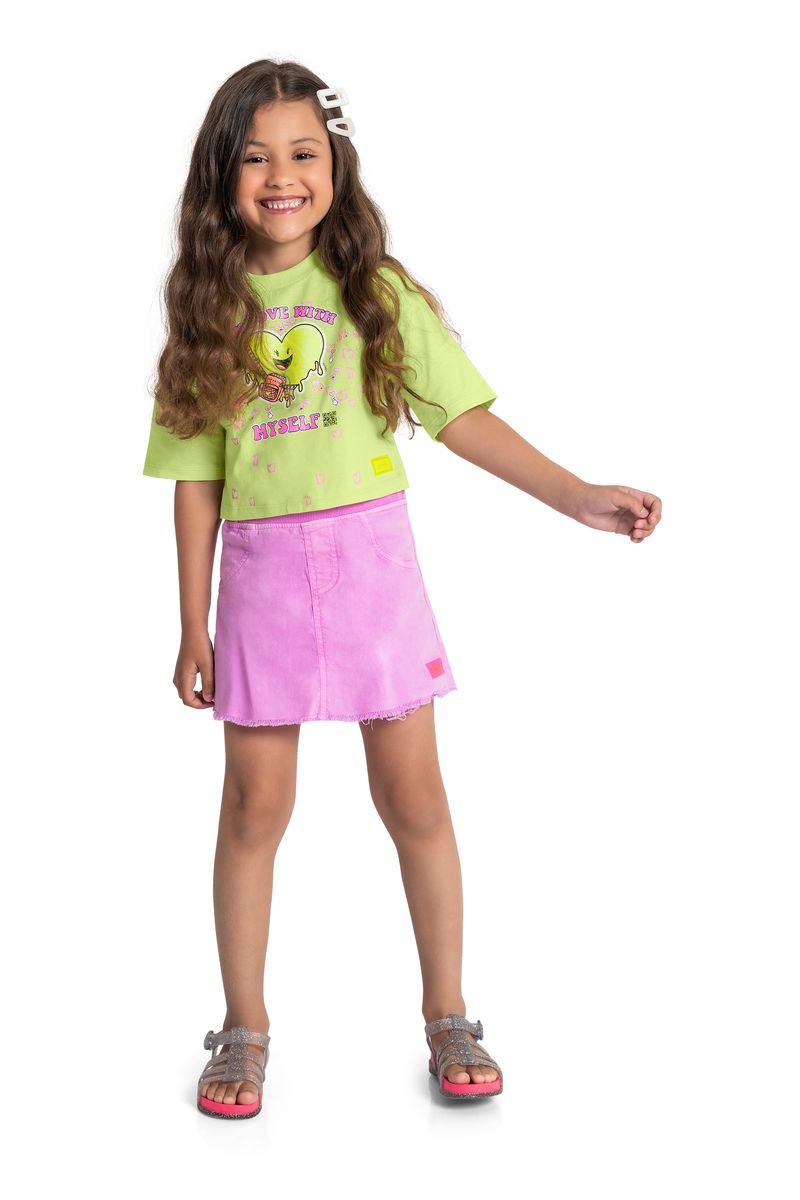 Blusa-Infantil-In-Love-With-Myself-em-Meia-Malha--Verde-Claro--Quimby