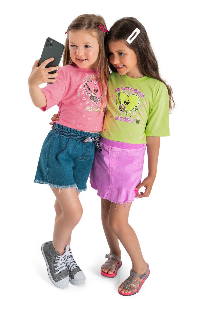 Blusa-Infantil-In-Love-With-Myself-em-Meia-Malha--Verde-Claro--Quimby