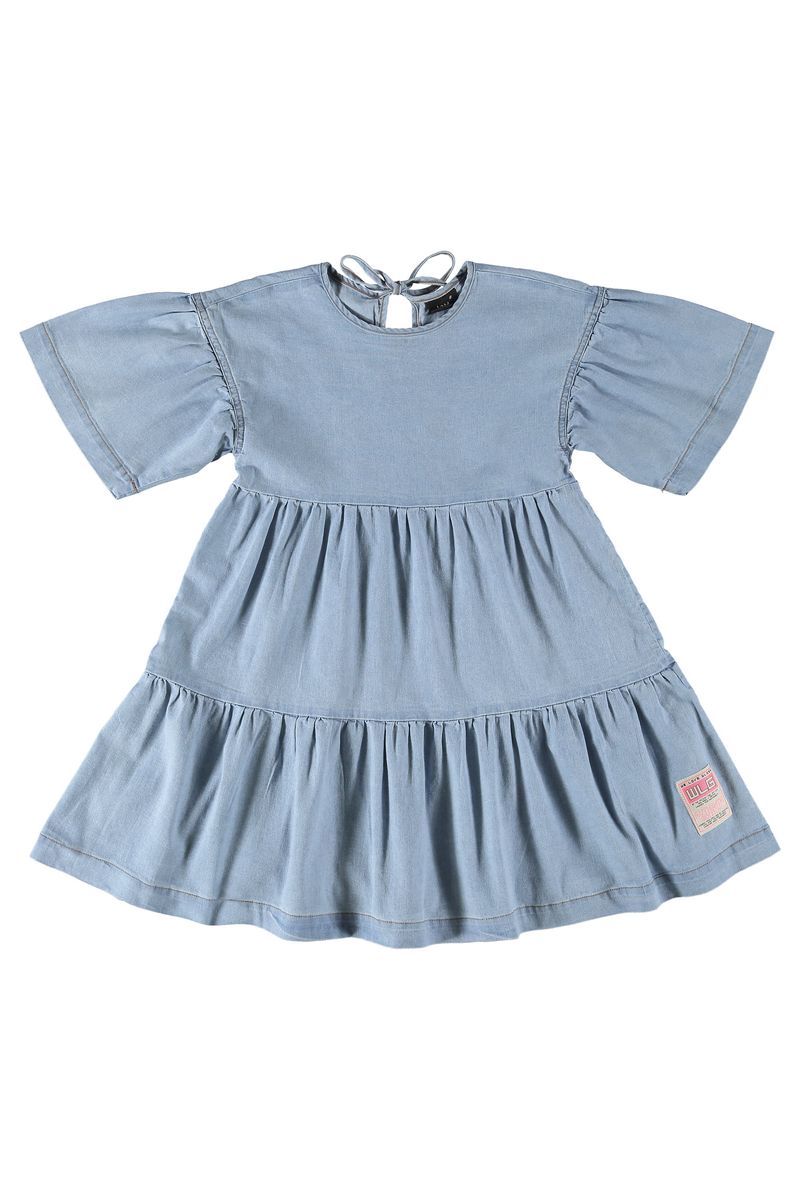 Vestido-Manga-Curta-em-Jeans--Azul--Gloss