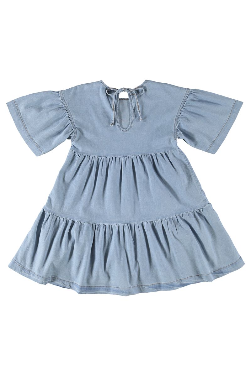 Vestido-Manga-Curta-em-Jeans--Azul--Gloss