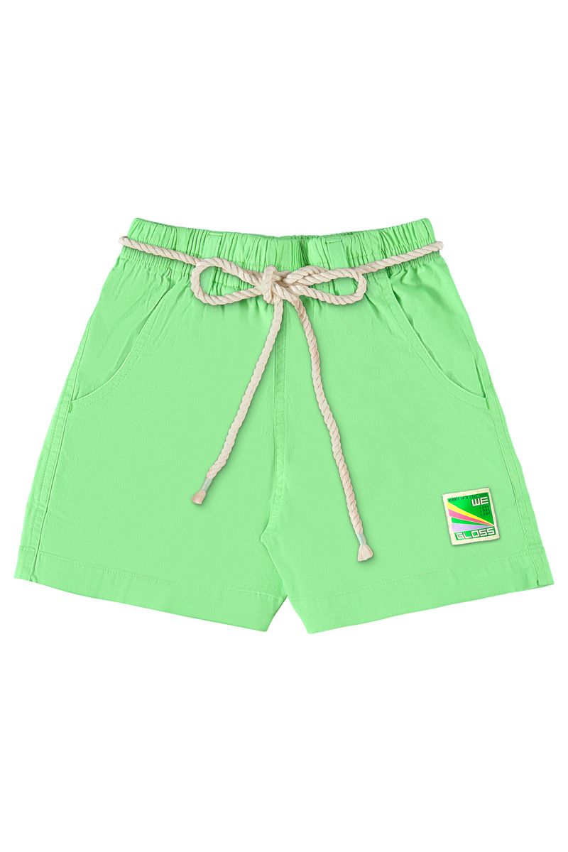 Short-Feminino-Juvenil-em-Sarja--Verde-Claro--Gloss
