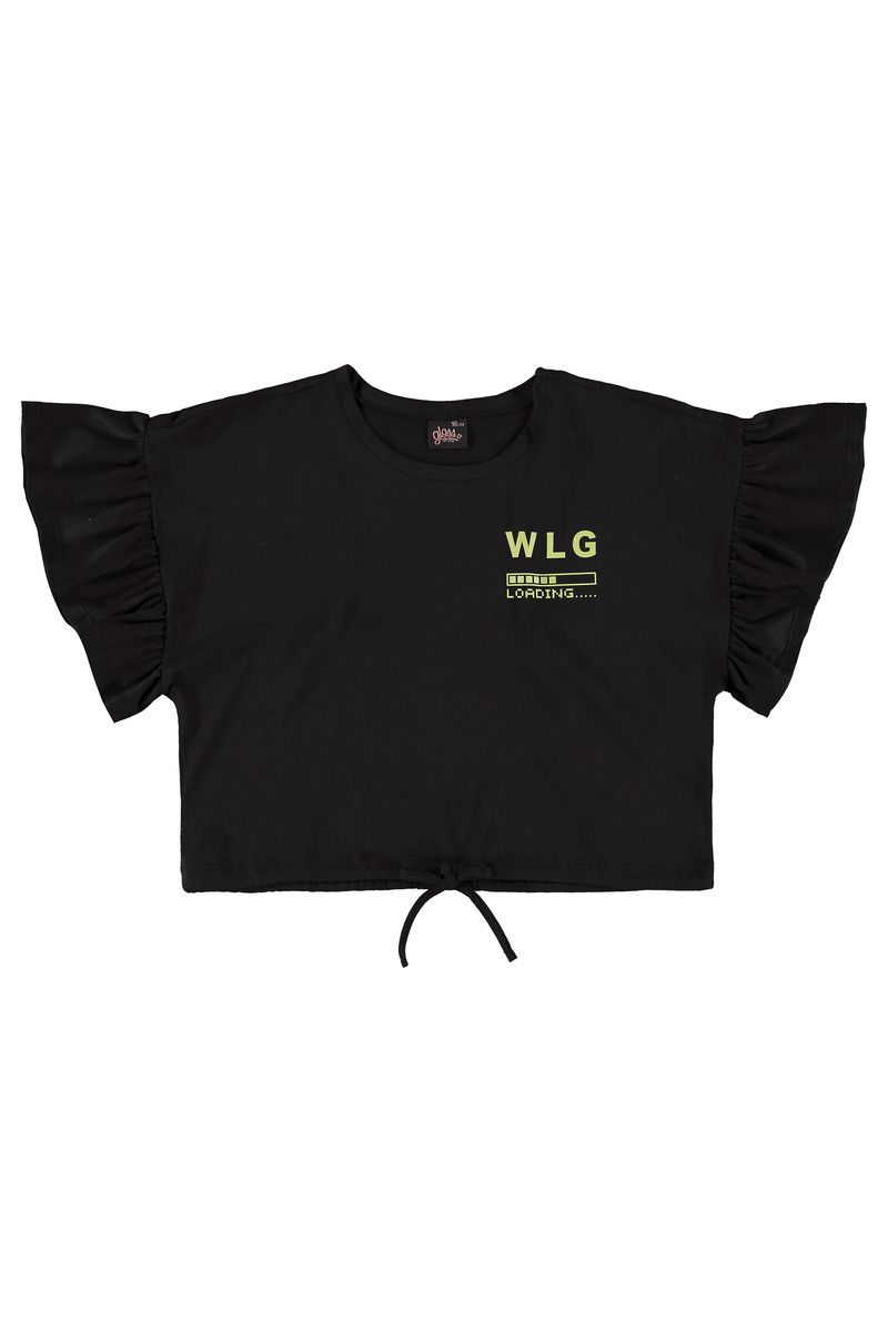 Blusa-Cropped-de-Mangas-Curtas-em-Meia-Malha--Preto--Gloss