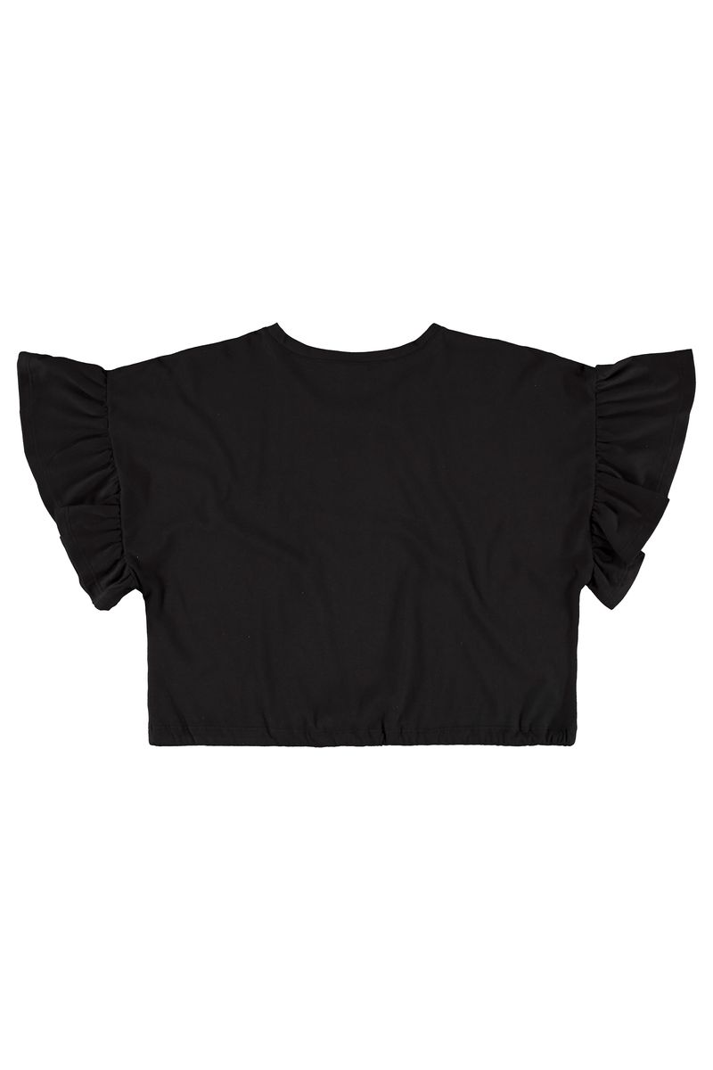 Blusa-Cropped-de-Mangas-Curtas-em-Meia-Malha--Preto--Gloss