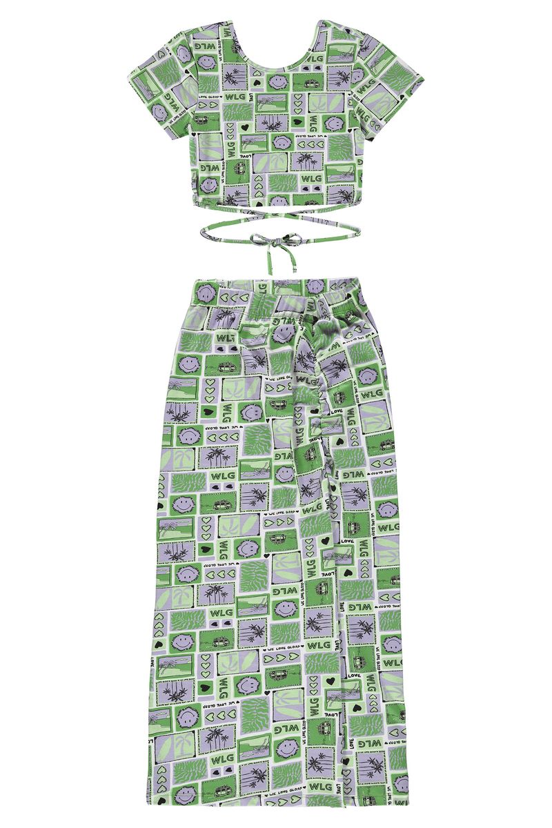 Conjunto-com-Blusa-Cropped-e-Saia--Verde--Gloss