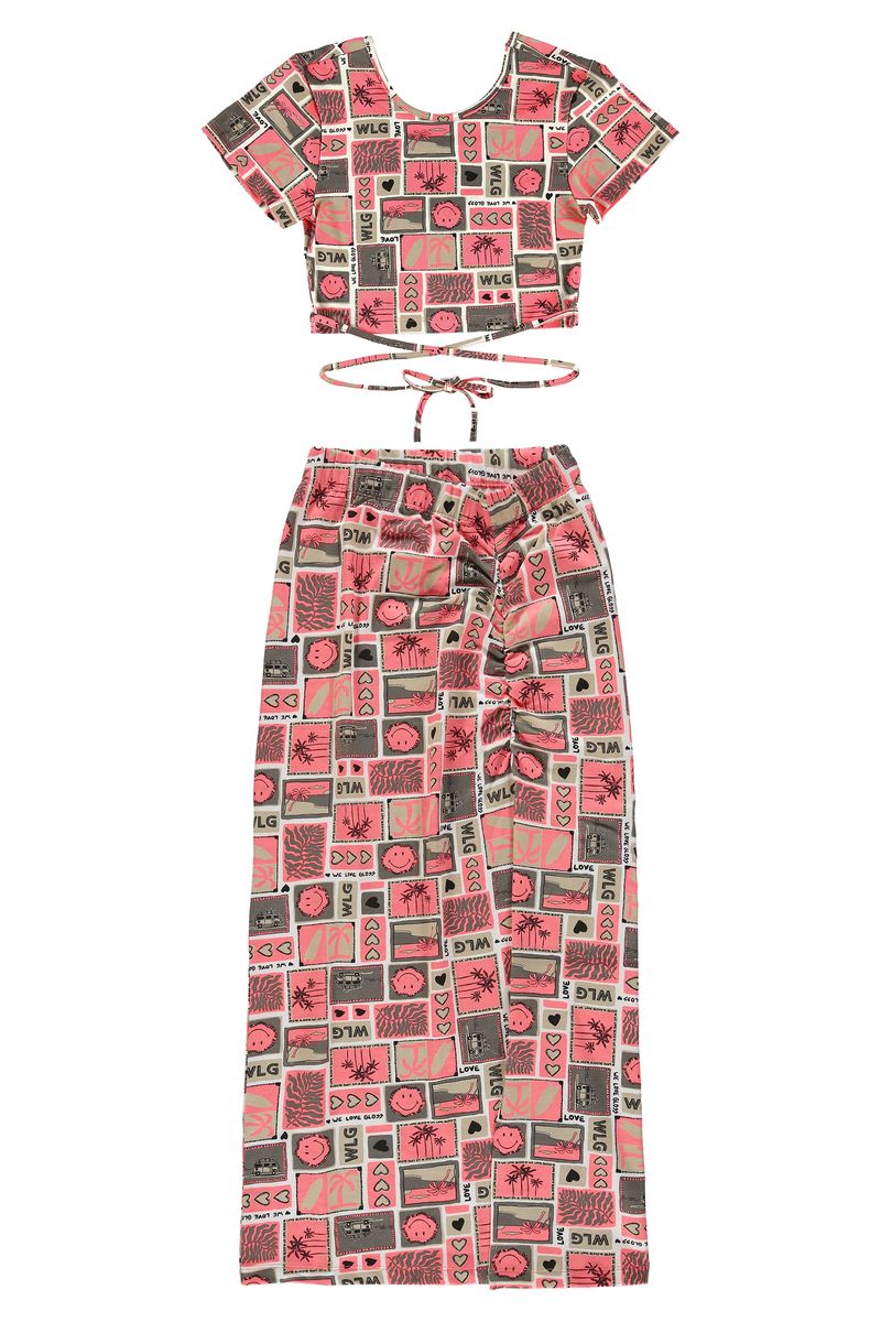 Conjunto-com-Blusa-Cropped-e-Saia--Rosa--Gloss