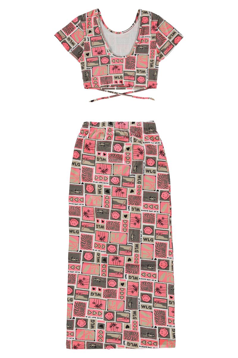 Conjunto-com-Blusa-Cropped-e-Saia--Rosa--Gloss