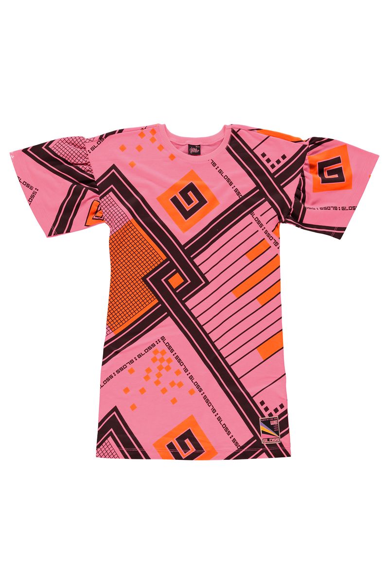 Vestido-Juvenil-de-Mangas-Curtas-em-Moletom--Rosa--Gloss
