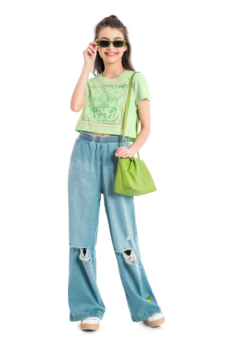 Blusa-Cropped-Manga-Curta-em-Meia-Malha--Verde--Gloss