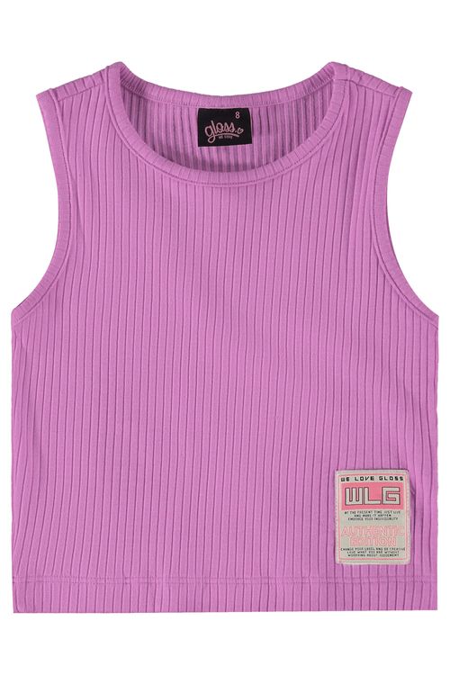 Regata Juvenil Básica Feminina em Ribana (Roxo) Gloss
