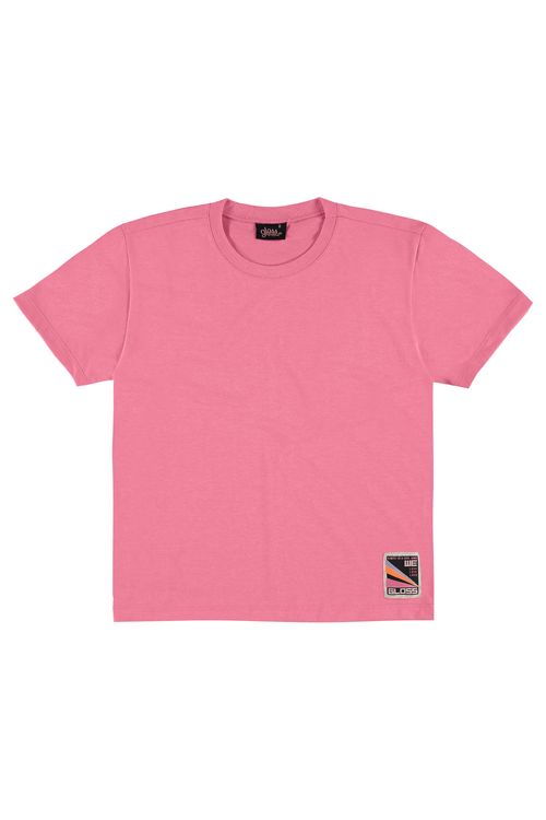 Camiseta Básica Oversize Juvenil Feminina com Manga Curta (Rosa Pink) Gloss