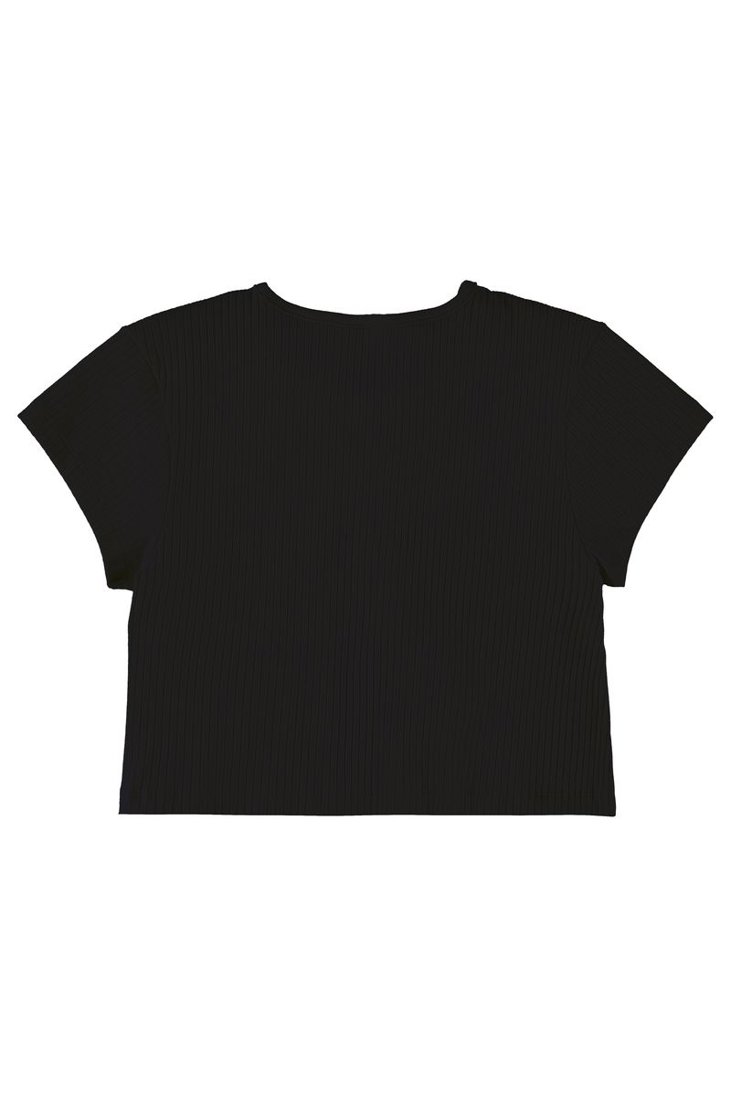 Blusa-Cropped-de-Mangas-Curtas-em-Ribana--Preto--Gloss