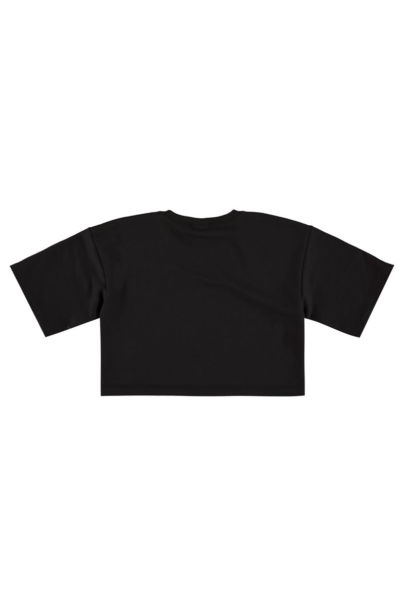 Blusa-Basica-Manga-Curta-Cropped-em-Moletom--Preto--Gloss