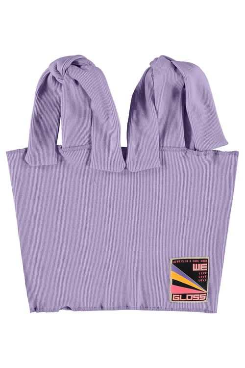 Top Cropped Básico Juvenil em Ribana (Roxo) Gloss