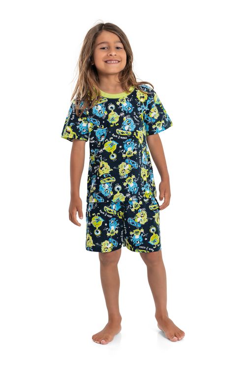 Pijama Infantil Masculino em Meia Malha (Azul) Quimby