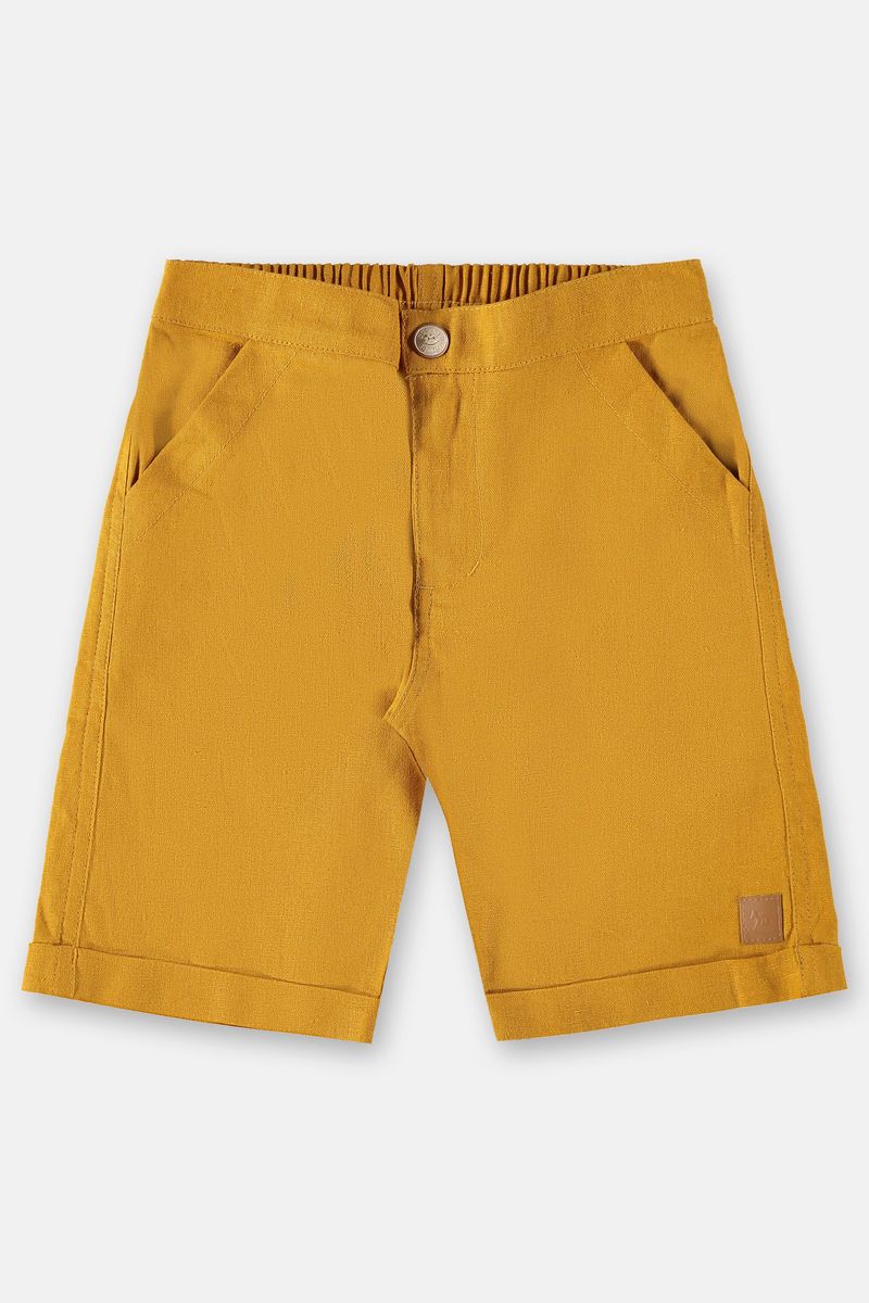 Bermuda-em-Linho-para-Menino--Amarelo--Up-Baby