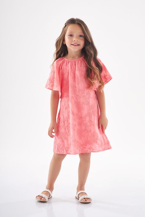 Vestido Midi em Laise (Rosa) Up Baby