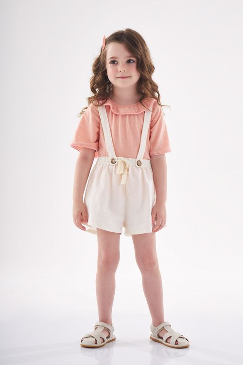 Conjunto Infantil em Linho (Salmão) Up Baby