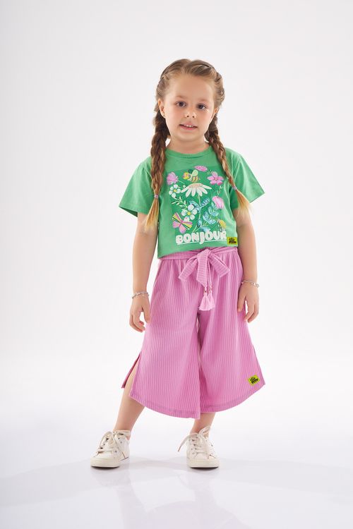 Conjunto Blusa e Pantacourt Infantil (Verde) Up Baby