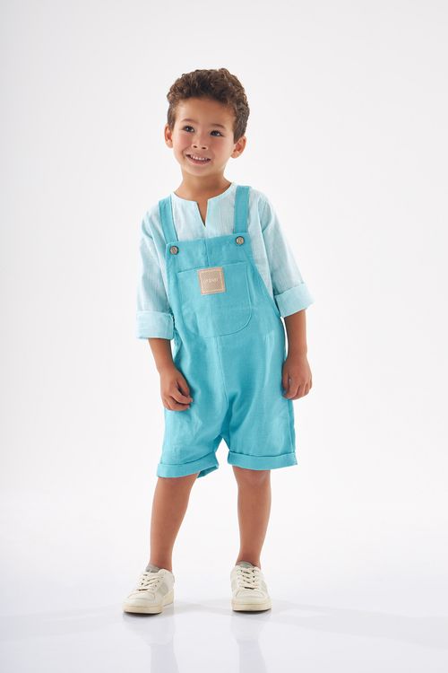 Conjunto Bata e Jardineira Menino (Azul) Up Baby