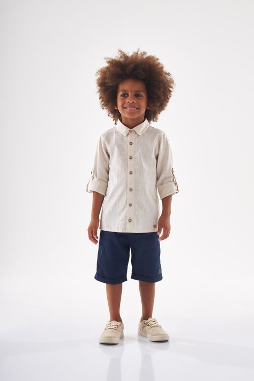 Camisa Polo Infantil Menino (Off White) Up Baby