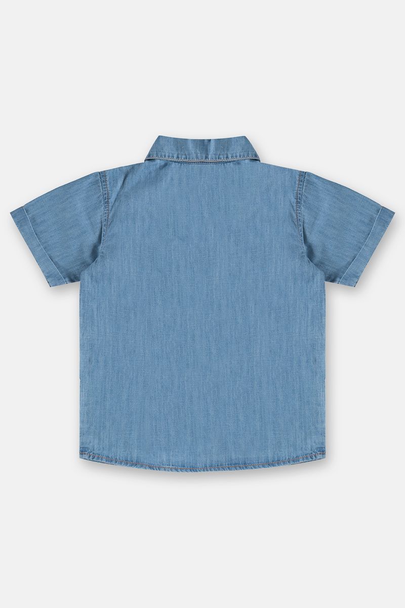 Camisa-Jeans-Manga-Curta-para-Menino--Azul--Up-Baby
