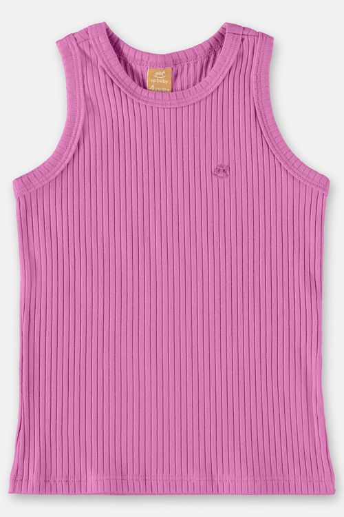 Blusa básica canelada infantil para menina (Roxo) Up Baby