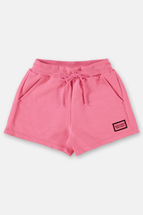 Shorts básico infantil menina em moletom (Rosa) Up Baby