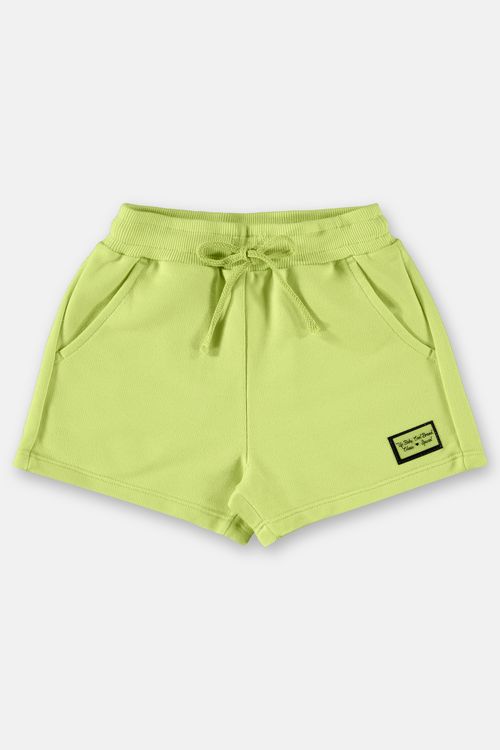 Shorts básico infantil menina em moletom (Verde) Up Baby