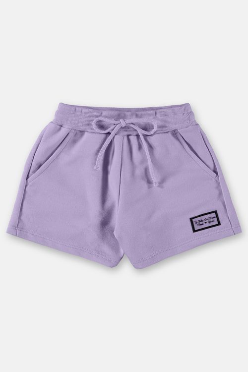 Shorts básico infantil menina em moletom (Roxo) Up Baby