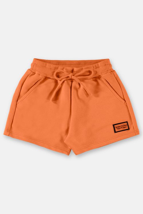 Shorts básico infantil menina em moletom (Laranja) Up Baby