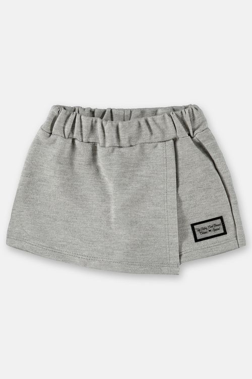 Shorts saia básico infantil menina em moletom (Cinza) Up Baby