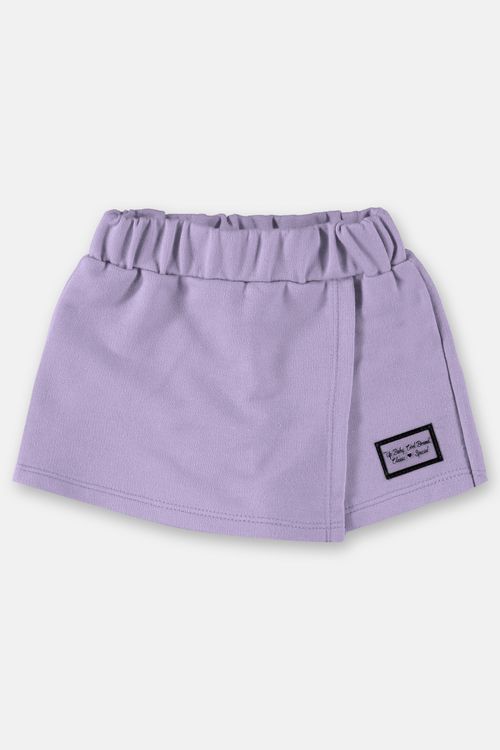 Shorts saia básico infantil menina em moletom (Roxo) Up Baby