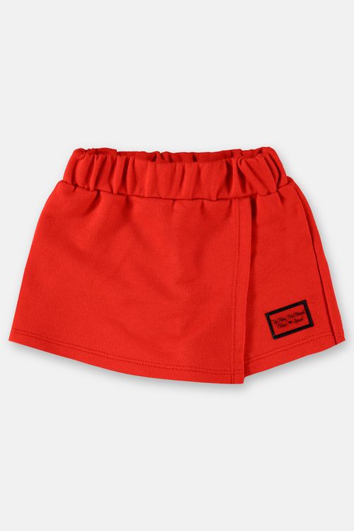 Shorts saia básico infantil menina em moletom (Vermelho) Up Baby