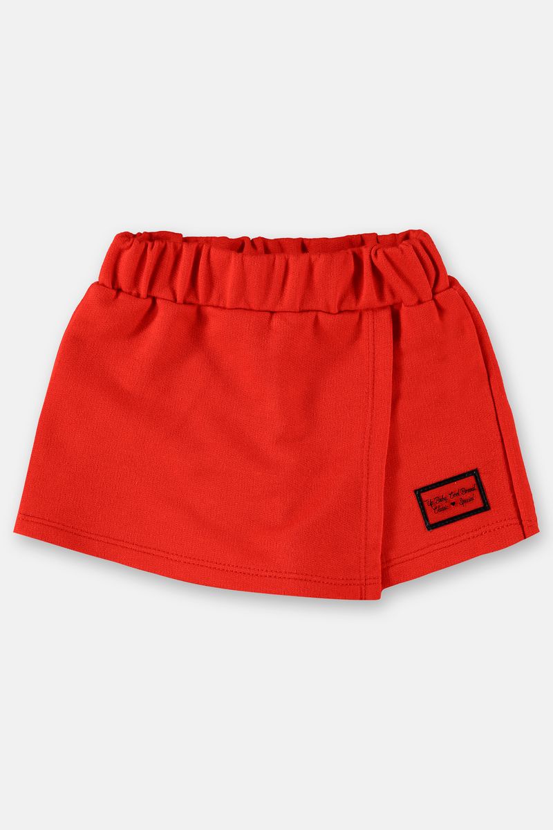 Shorts-saia-basico-infantil-menina-em-moletom--Vermelho--Up-Baby
