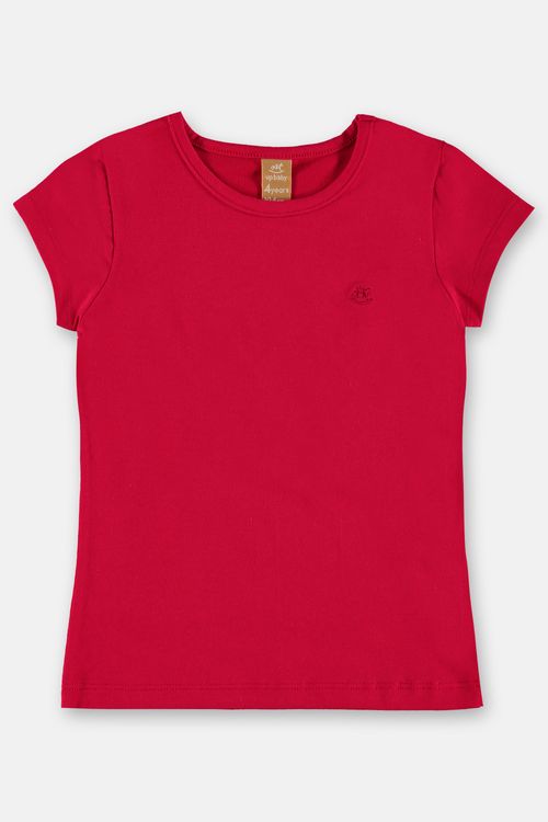 Blusa Infantil de Manga Curta para Menina (Vermelho) Up Baby