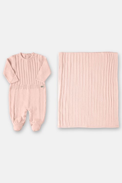 Kit Saída Maternidade em tricot (Rosa) Up Baby