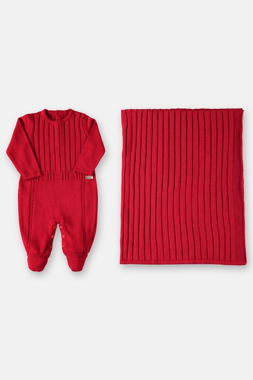 Kit Saída Maternidade em tricot (Vermelho) Up Baby