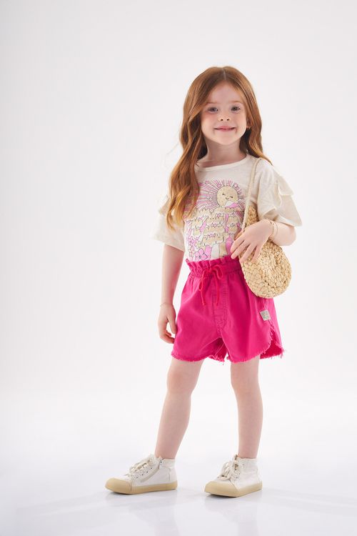 Short Clochard Infantil em Sarja (Rosa) Up Baby