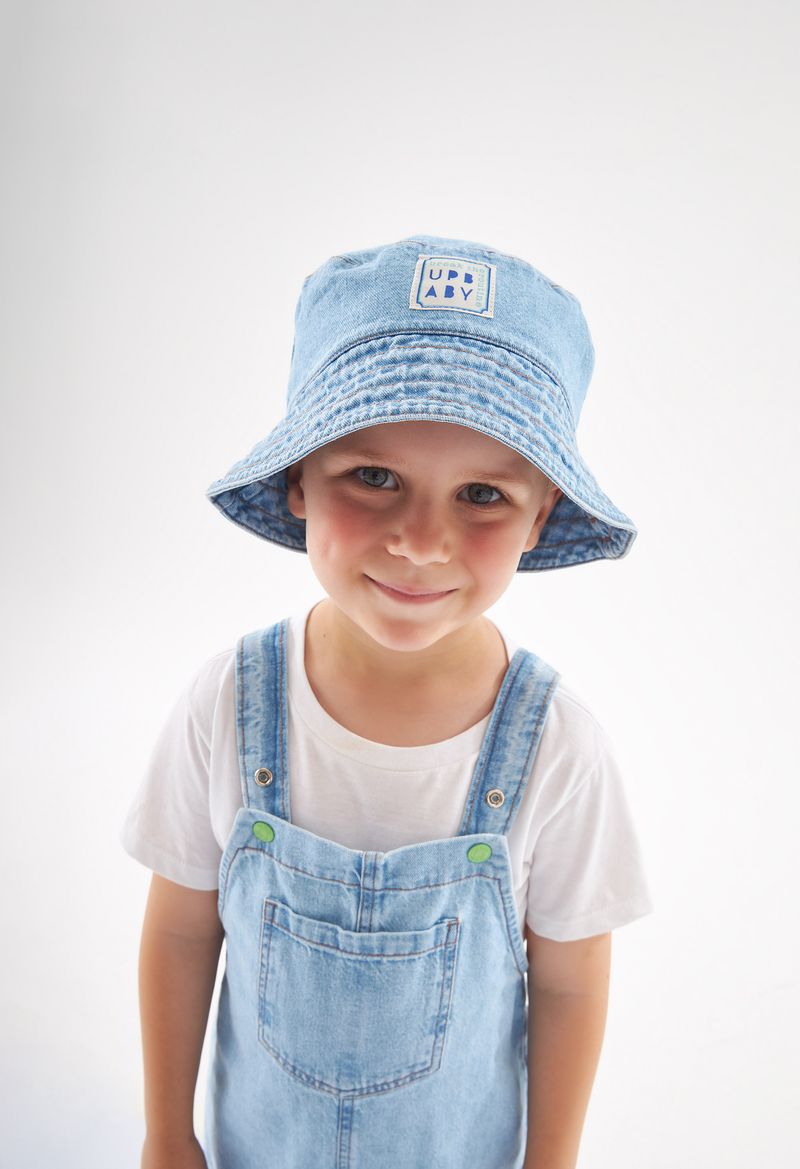 Bucket-Hat-Infantil-em-Jeans-Para-Menino--Azul--Up-Baby