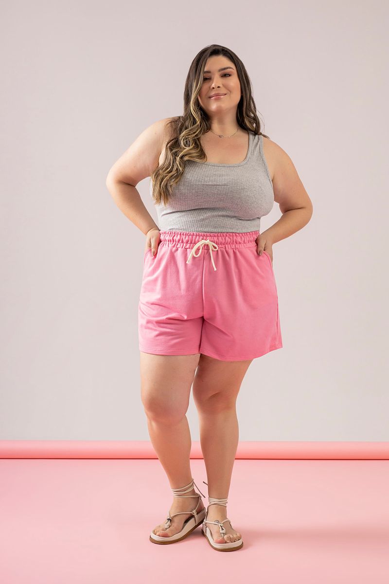 Regata-Feminina-em-Malha-Canelada--Cinza--Just-Basic