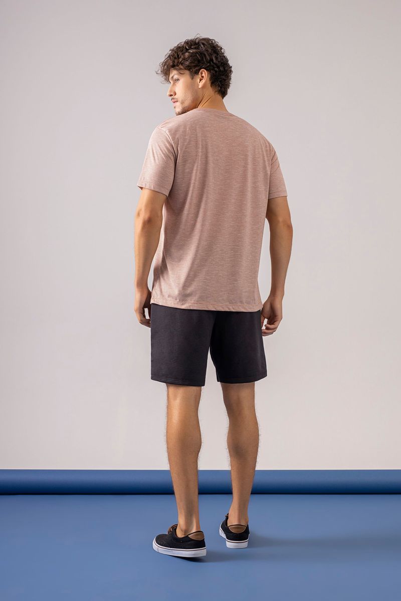 Camiseta-Basica-em-Malha-Listrada--Marrom--Just-Basic