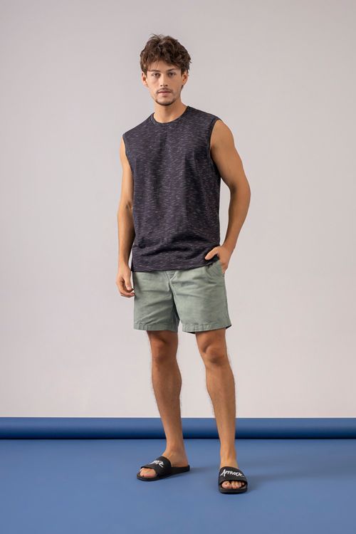 Regata Básica em Malha Jet Masculino (Preto) Just Basic