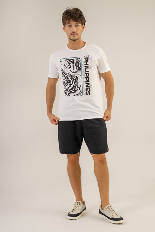 T-Shirt Masculina de Manga Curta (Branco) The Philippines