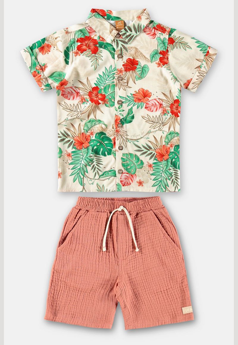 Conjunto-Tropical-Infantil-Meninos--Bege--Up-Baby