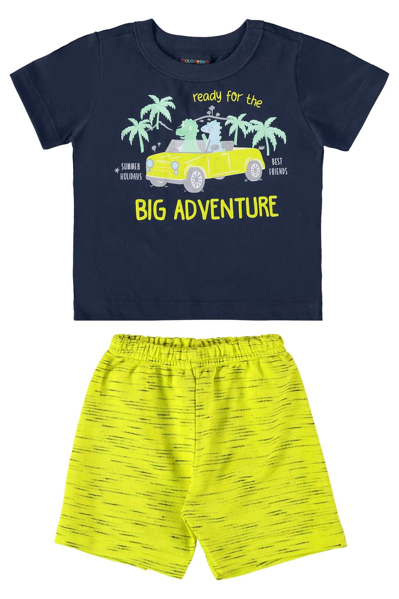 Conjunto-Camiseta-e-Bermuda-Infantil-Menino--Azul--Guloseima